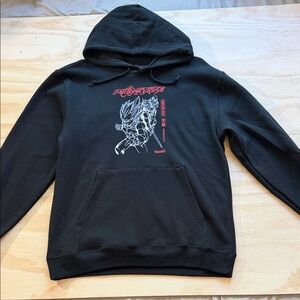 Primitive Black Hoodie with Red and White Vageta and Trunks Graphic